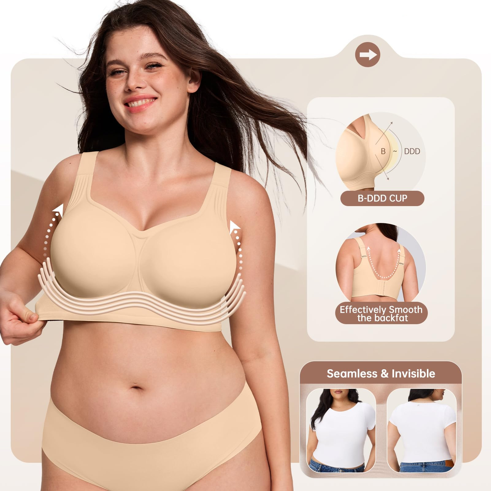 Plus Size Wireless Bra for Wom – Full Coverage Bra recenzja i cena