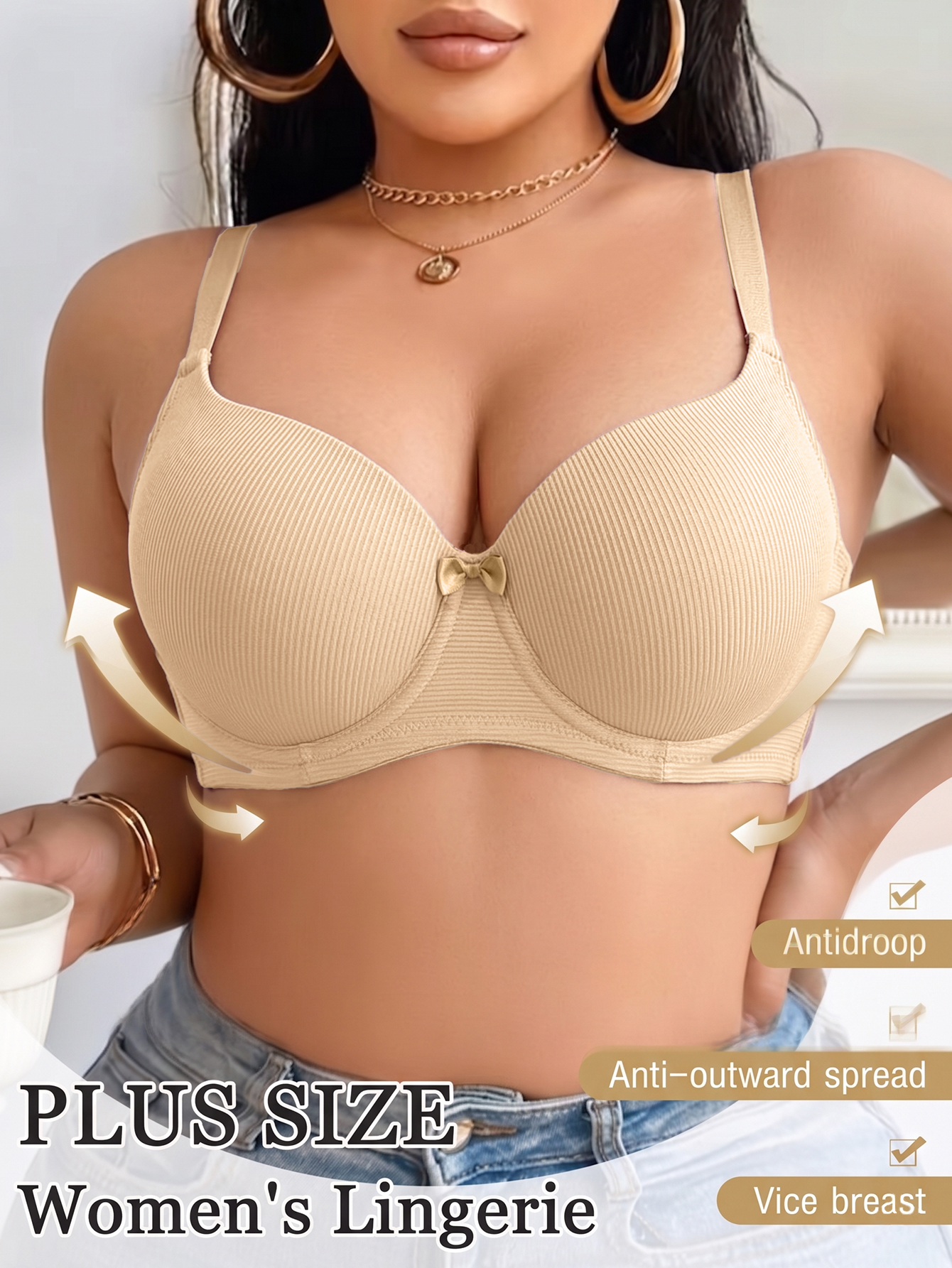 Plus Size Women Bra Thin Cup U – Minimizer Bra Women recenzja i cena