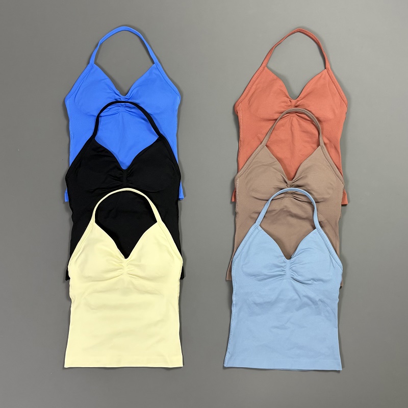 Sports Tank Top Women Halter V – T Shirt Bra Seamless recenzja i cena