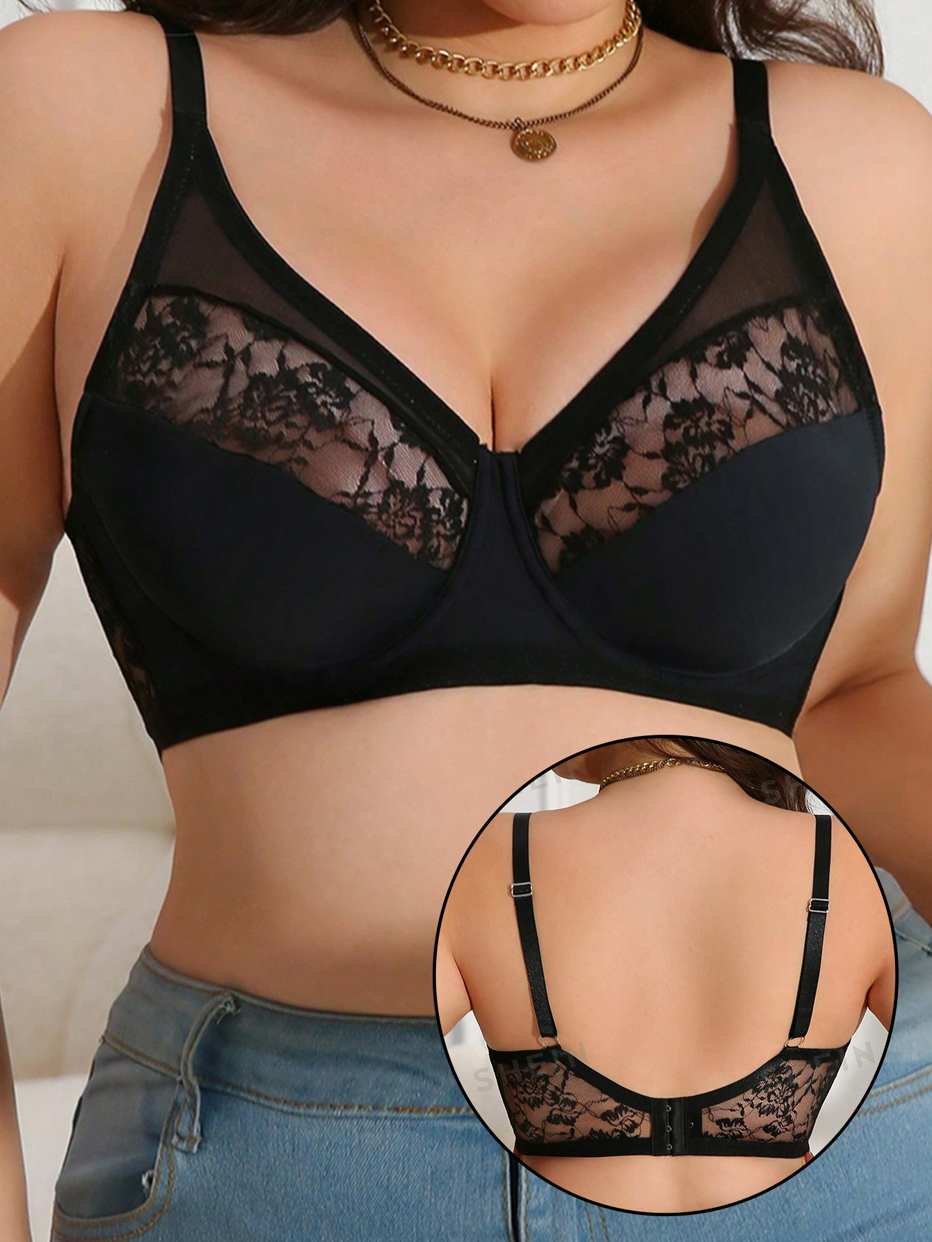 Plus Size Lace Minimizer Bra,  – Minimizer Bra Women recenzja i cena