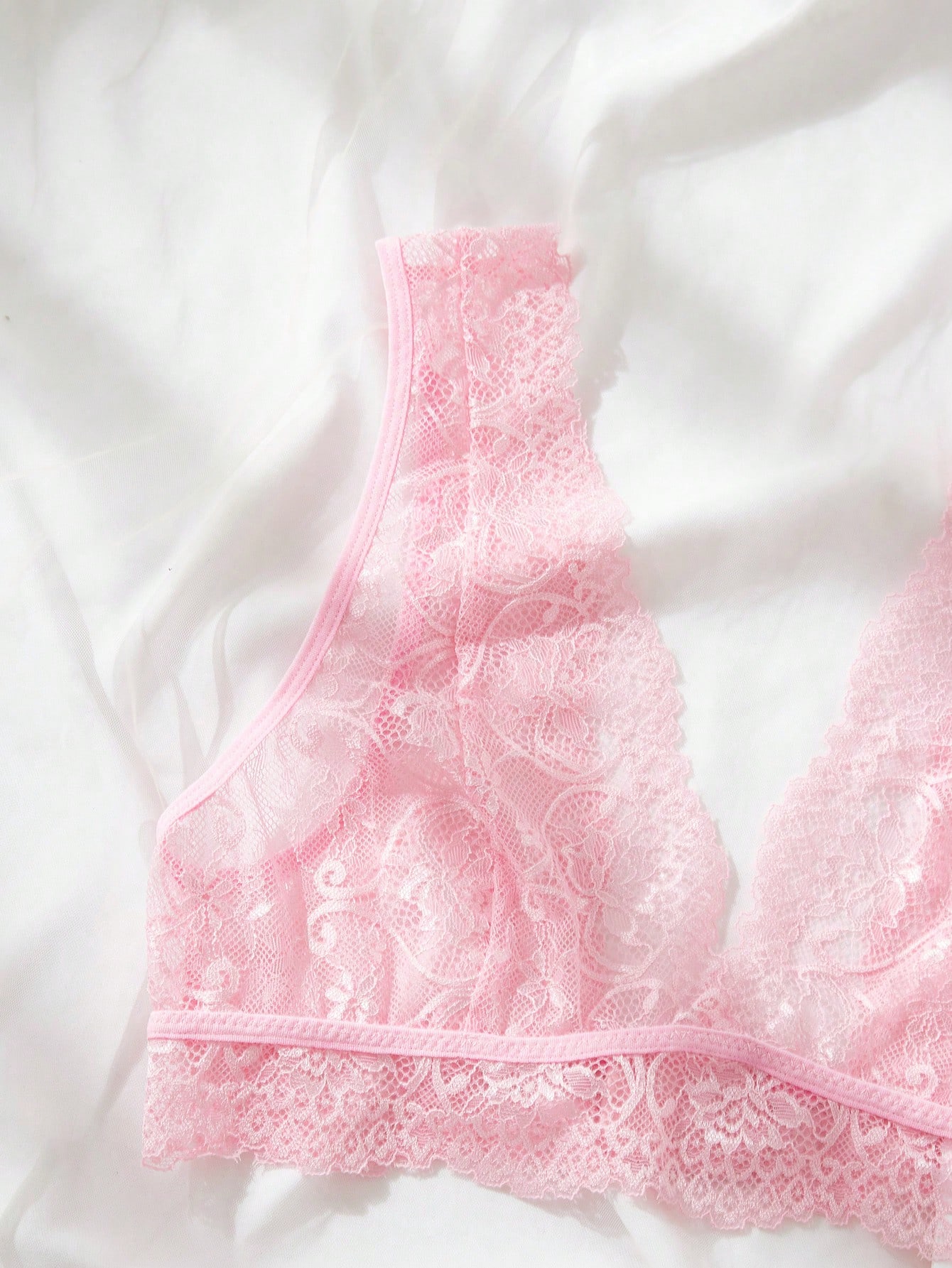Pink Lace Lingerie Set Sheer F – Lace Bralette Set recenzja i cena