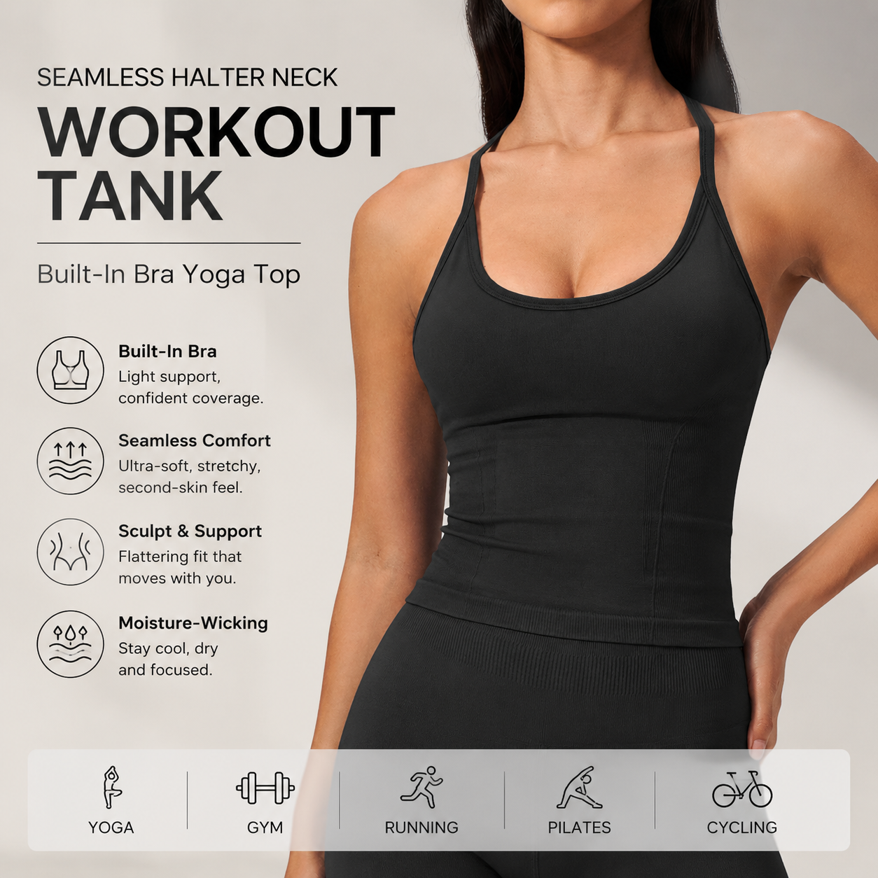 Luxury 2 in 1 Yoga Tank Top wi – T Shirt Bra Seamless recenzja i cena