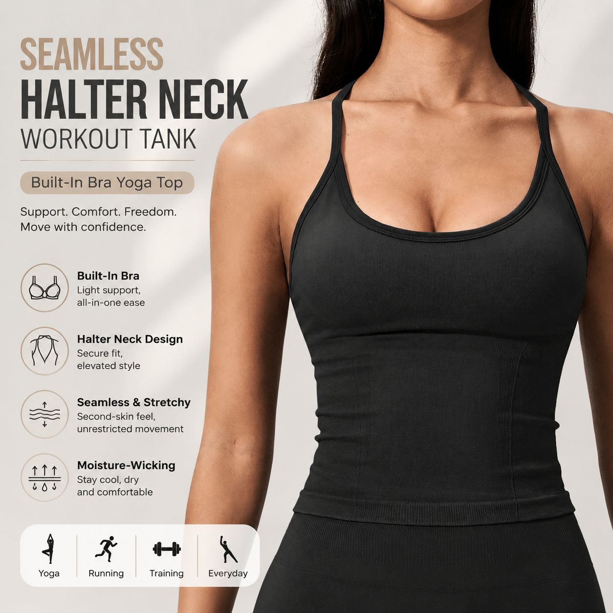 Luxury 2 in 1 Yoga Tank Top wi – T Shirt Bra Seamless recenzja i cena