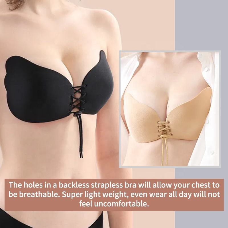 Wing shaped drawstring nude ba – Strapless Bra Adhesive recenzja i cena