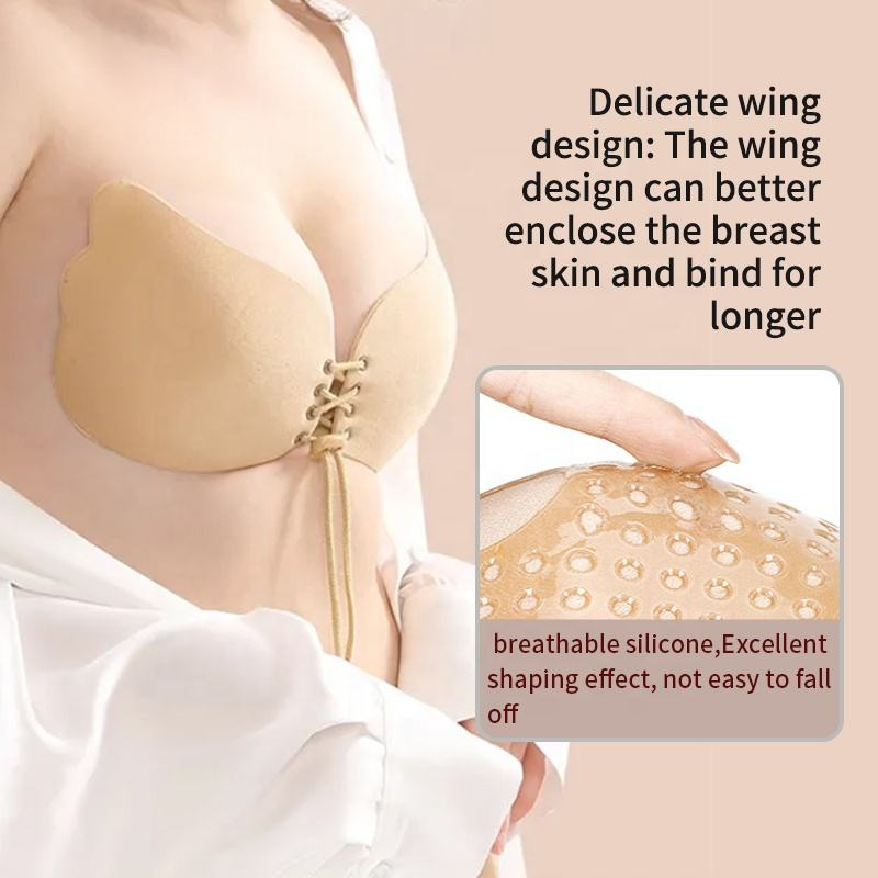 Wing shaped drawstring nude ba – Strapless Bra Adhesive recenzja i cena